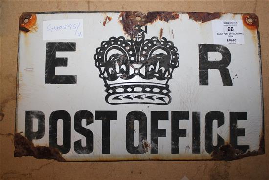 Early Post Office enamel sign